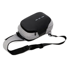 Men's Casual Nylon Chest Bag USB Charging Anti-Theft Waterproof