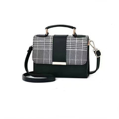 Casual Vintage Leather Sling Panelled Purse Shoulder Bag