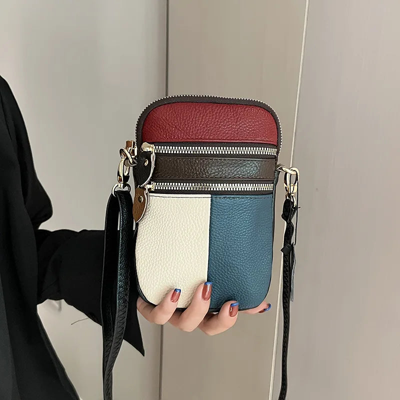 Casual Sling Panelled Purses And Handbags Women Leather Girl Vintage