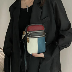 Casual Sling Panelled Purses And Handbags Women Leather Girl Vintage