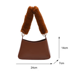 Soft Plush Chain Shoulder Bag Versatile Women Bag
