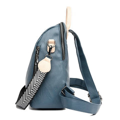 Casual Women Travel Backpack Soft Leather School Backpack Large Capacity