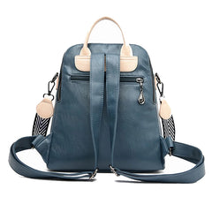 Casual Women Travel Backpack Soft Leather School Backpack Large Capacity