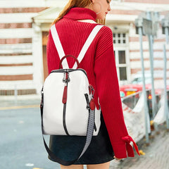 Casual Women Travel Backpack Soft Leather School Backpack Large Capacity