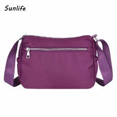 Women's Waterproof Nylon Crossbody Bag Plaid Shoulder Messenger Bags
