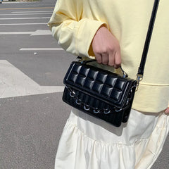 Chain Handbags for Women Striped Plaid Small Square Bag Women Shoulder Bags