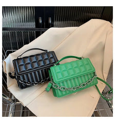 Chain Handbags for Women Striped Plaid Small Square Bag Women Shoulder Bags