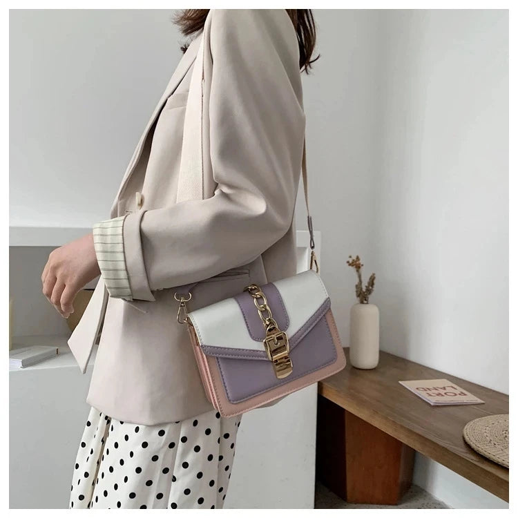 Chain Lady Sling Bag PU Leather Crossbody Bag for Women
