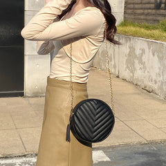 Women's Tassel Crossbody Bag Round Mini Shoulder Messenger Purse