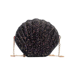 Sequined Shoulder Bag Women's Shell Shape Purse Mini Bag