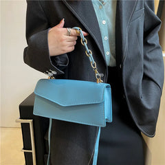 Chain Crossbody Shoulder Bag Top Handle PU Leather Women Handbag