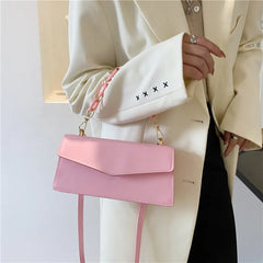 Chain Crossbody Shoulder Bag Top Handle PU Leather Women Handbag