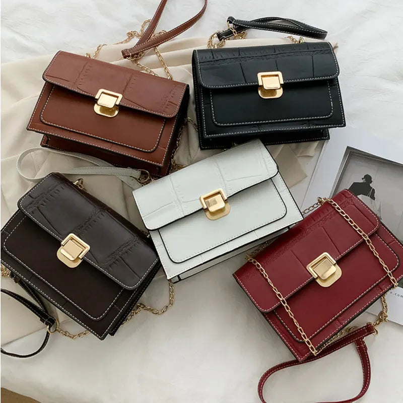 Chain Strap Female Shoulder Bag Retro Casual High Crossbody Bag