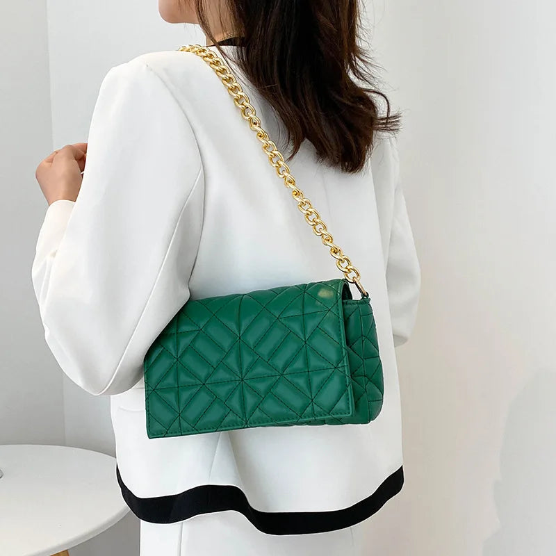 Chain Strap Women Shoulder Bag 11 Colors Pu Leather Handbags