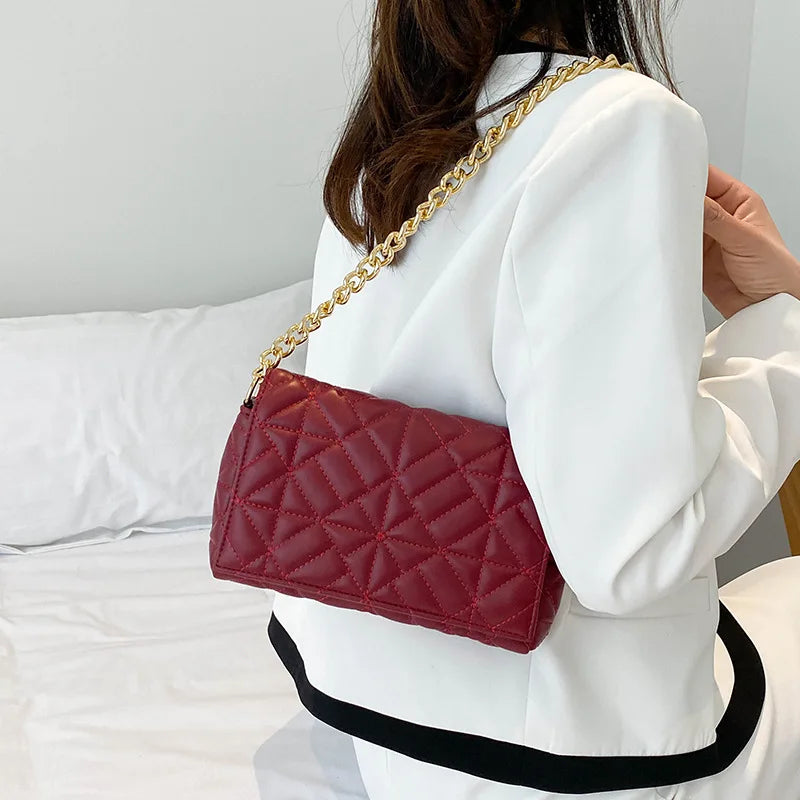 Chain Strap Women Shoulder Bag 11 Colors Pu Leather Handbags