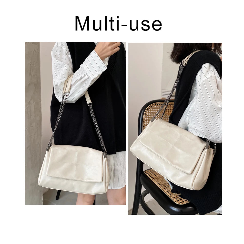 Chain Women Shoulder Side Bags Female Soft Crossbody Bags