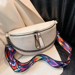 Chain Women's Waist Bag PU Leather Fanny Packs Shoulder Crossbody Chest Bags