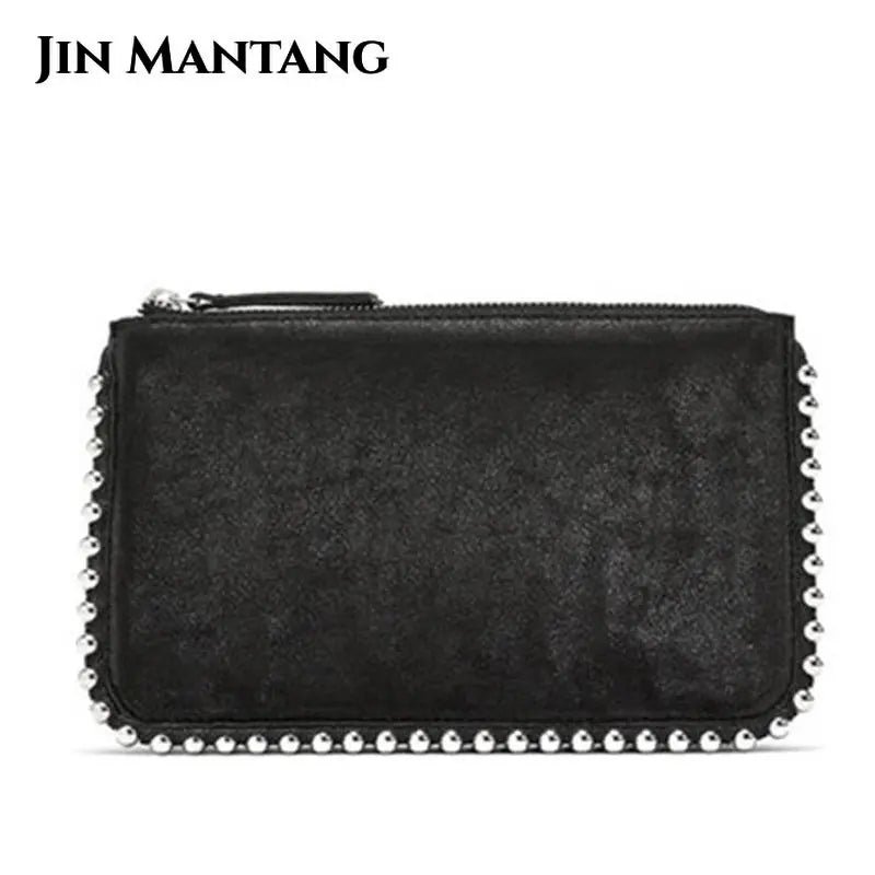 Matte Leather Crossbody Bag with Beading Chains for Women