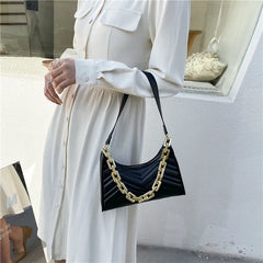 Embossed PU Leather Chain Shoulder Bag for Woman