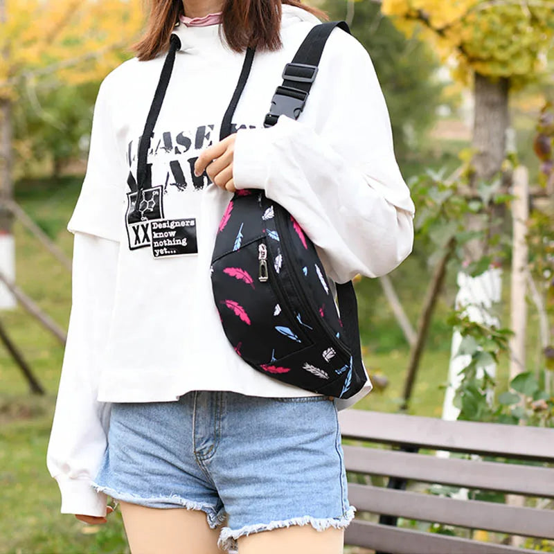 Women's Street Style Chest Bag Nylon Crossbody Waist Pack