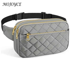 Rhombus Pattern Chest Bag Multi-Pockets Adjustable Belts