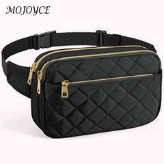 Rhombus Pattern Chest Bag Multi-Pockets Adjustable Belts