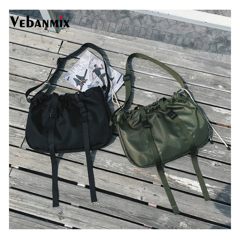 Waterproof Nylon Shoulder Bag Hip Hop Streetwear Chest Bag