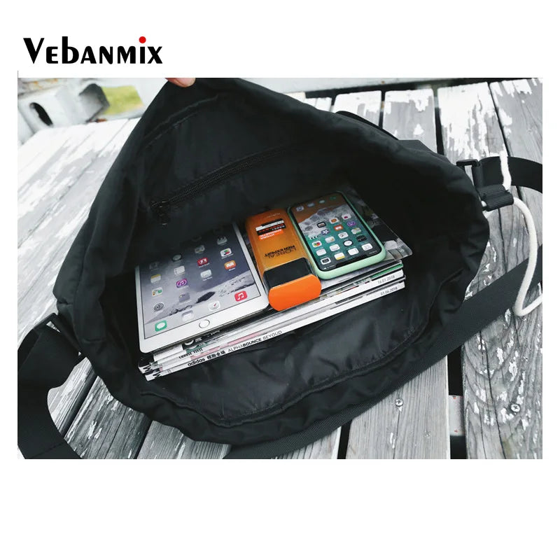 Waterproof Nylon Shoulder Bag Hip Hop Streetwear Chest Bag
