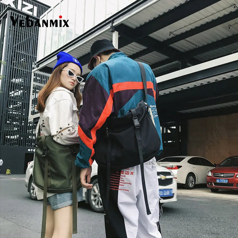 Waterproof Nylon Shoulder Bag Hip Hop Streetwear Chest Bag
