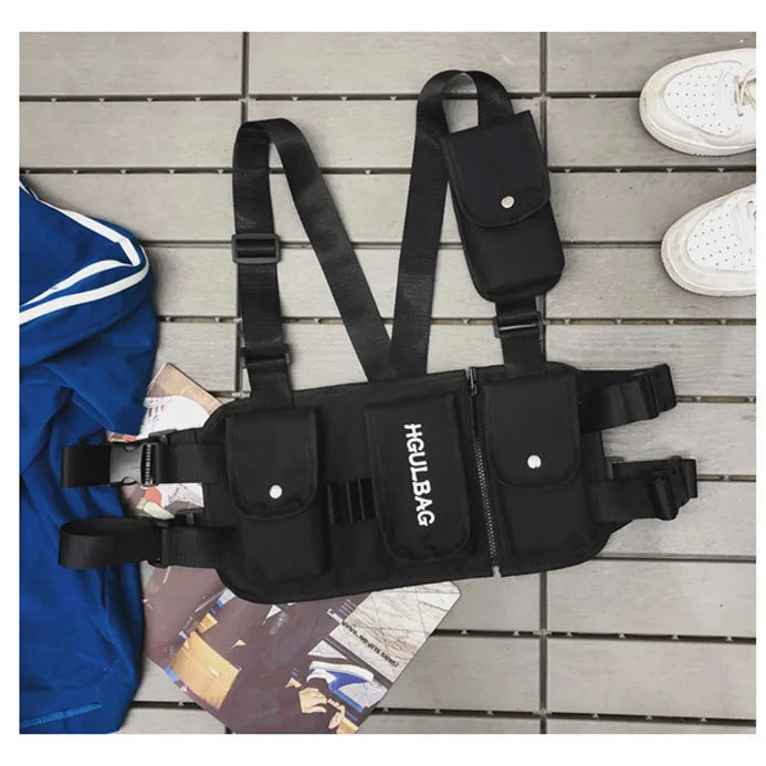 Streetwear Chest Rig Waist Bag Tactical Hip Hop Canvas Bags B42