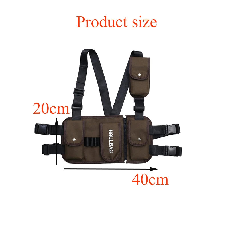 Streetwear Chest Rig Waist Bag Tactical Hip Hop Canvas Bags B42
