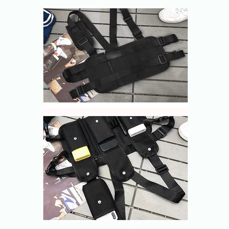 Streetwear Chest Rig Waist Bag Tactical Hip Hop Canvas Bags B42