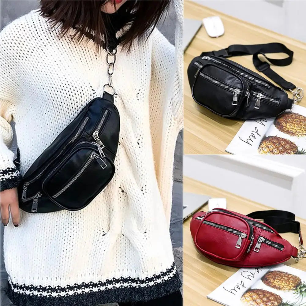 Leather Chest Waist Bag High-capacity Fanny pack