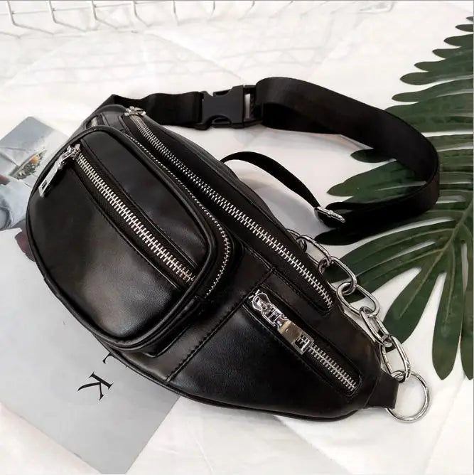 Leather Chest Waist Bag High-capacity Fanny pack