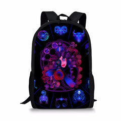 Constellations Pattern School Book Bags Gothic Teenagers School Bag