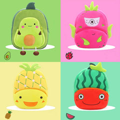 3D Cartoon Print Plush Kids Backpack Kindergarten Boys Girls School Bags