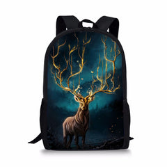 Deer Pattern Kids School Book Bag Girls Travel Backpack