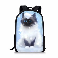 Kids School Backpack Fantasy Cats Pattern Book Bags Animal Painting