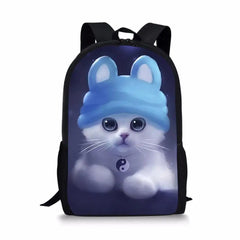 Kids School Backpack Fantasy Cats Pattern Book Bags Animal Painting