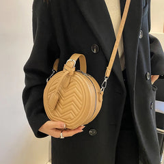 Circular Shoulder Bag Ladies Handbags Stripe Crossbody Bags For Women