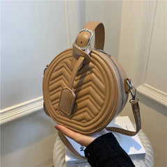 Circular Shoulder Bag Ladies Handbags Stripe Crossbody Bags For Women