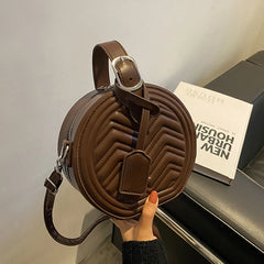Circular Shoulder Bag Ladies Handbags Stripe Crossbody Bags For Women