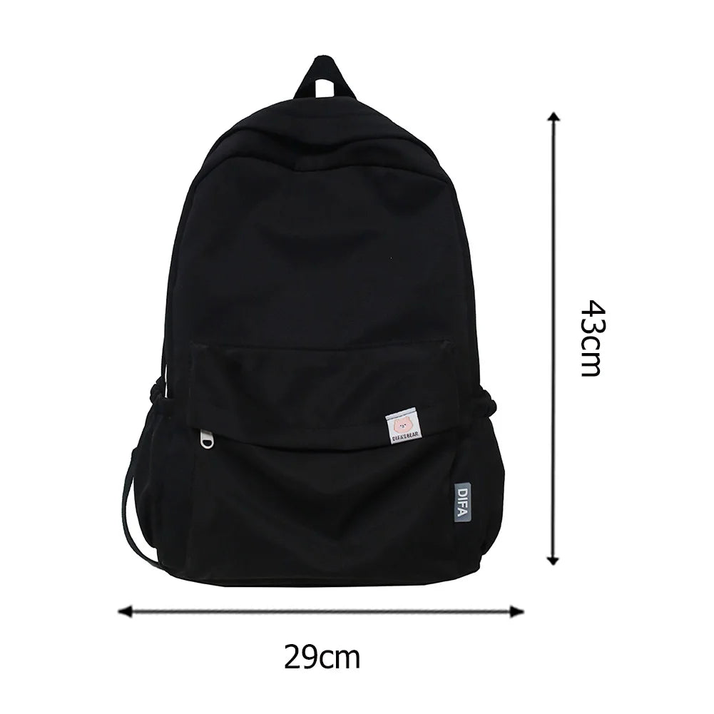 Classic Backpack Women Girls Solid Backpack High School Student Large Capacity