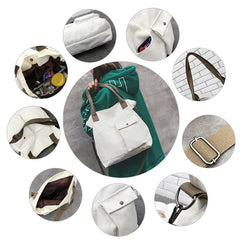 Woman's Classic Messenger Bag, Waterproof Canvas Schoolbag