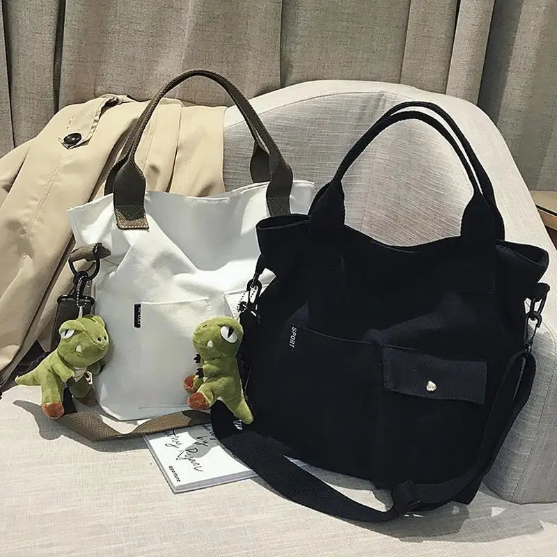 Classic Messenger Bag for Women Lady Student Nylon Waterproof Canvas Schoolbag