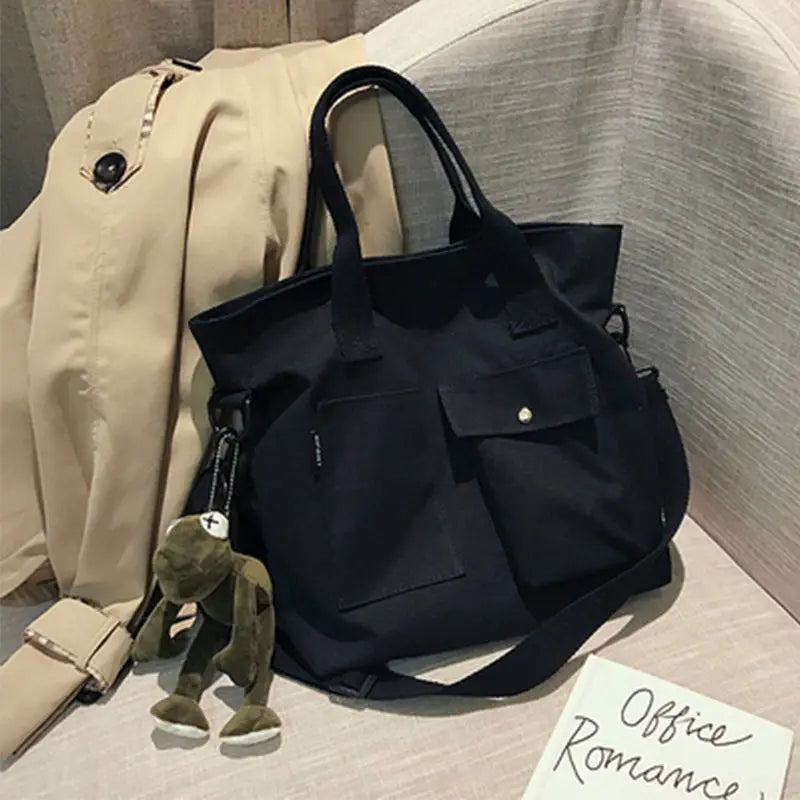 Classic Messenger Bag for Women Lady Student Nylon Waterproof Canvas Schoolbag