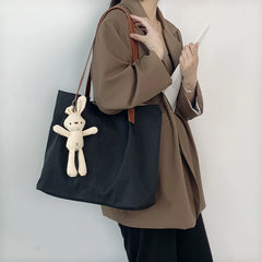 Women's Classic Shoulder Bag Waterproof Tote Lady Student Nylon Canvas