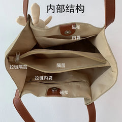 Women's Classic Shoulder Bag Waterproof Tote Lady Student Nylon Canvas
