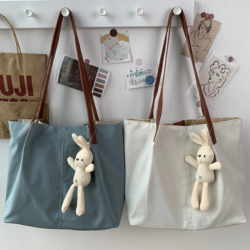 Women's Classic Shoulder Bag Waterproof Tote Lady Student Nylon Canvas