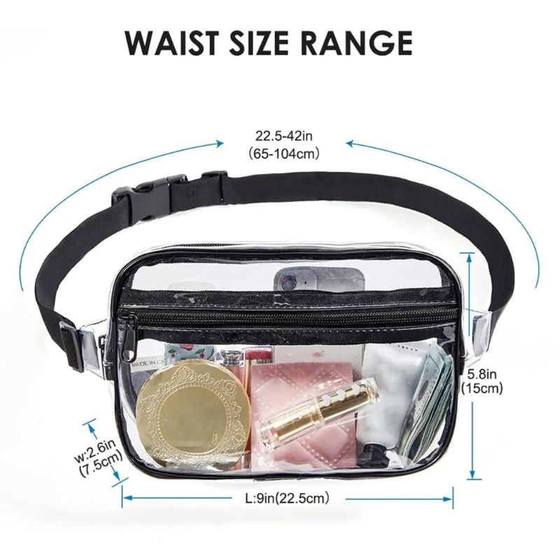 Clear PVC Waist Fanny Packs Phone Holder Sling Chest Pouch Travel Gym Sports Bag